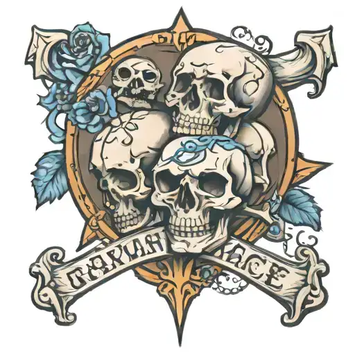 Names Grayson & Jace With Skull And Bones Emerging