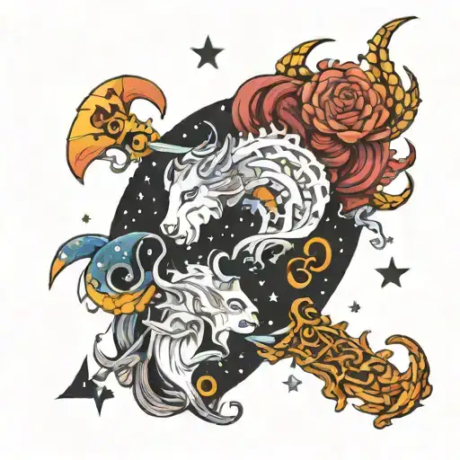 Puzzles Piece Combing Capricorn And Leo Constellation