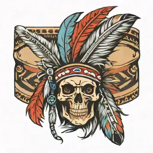 Native American Armband With Feathers And Bones