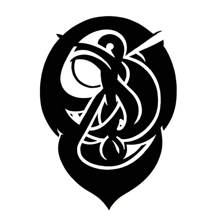 Omega Symbol Intertwined With Elements