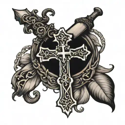 Cross With Bible Verse Intertwined