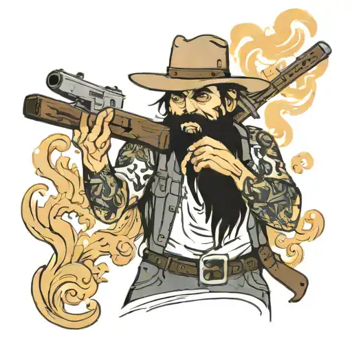 Evil Chuky Smoking A Wood Holding A Glock 23