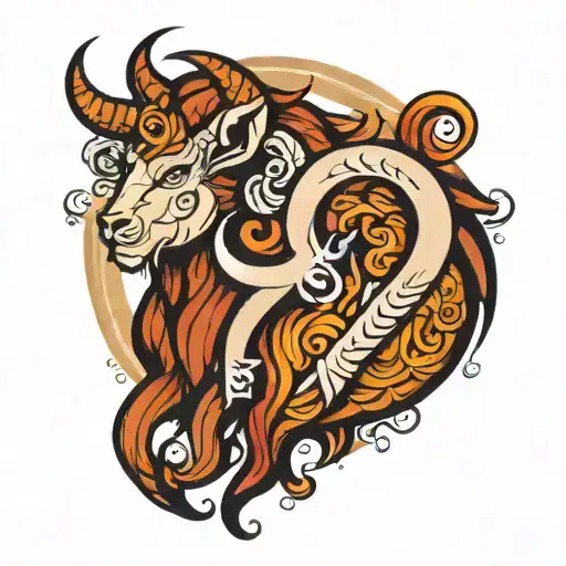 Capricorn And Leo Sign Incorporated Representing Family