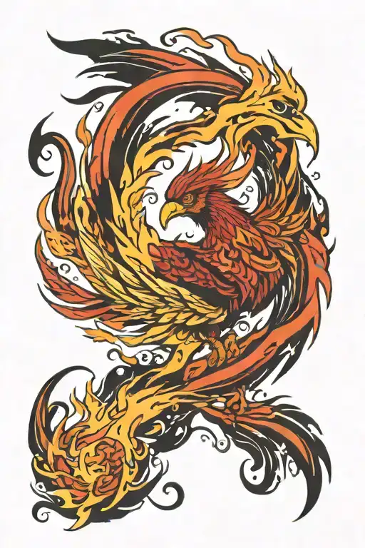 Phoenix Rising From Flames