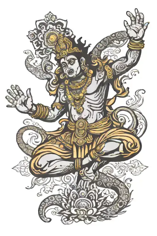 Man Reaching Out For Hindu God