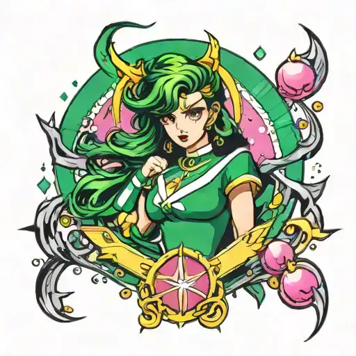 Sailor Jupiter Symbol Surrounded By Lightning Bolts
