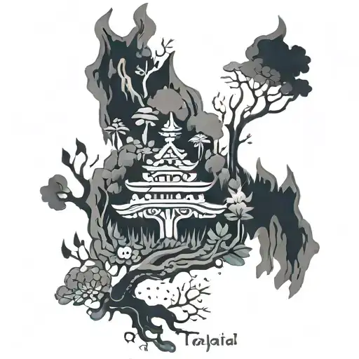 Nepali Tattoo Containing Forest