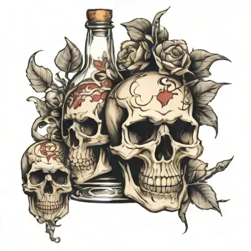 Bottle And Skull