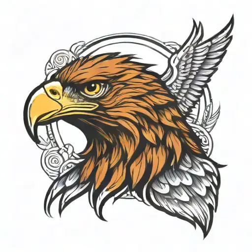 Eagle Head And Wings