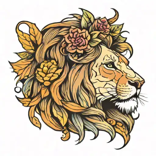 Lion Tattoo Woman Small Linie Sweet