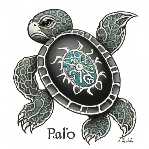 Name Pablo With Aboriginal Turtle Above