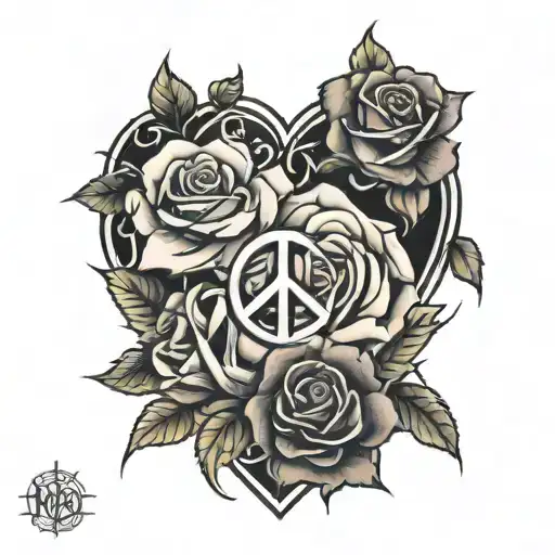Roses Heart Peace Love