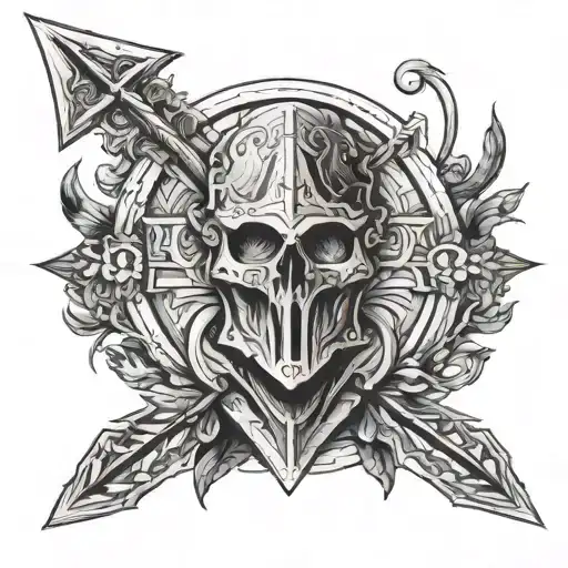 Forearm Design On Roman History That Works Around An Arrow Head