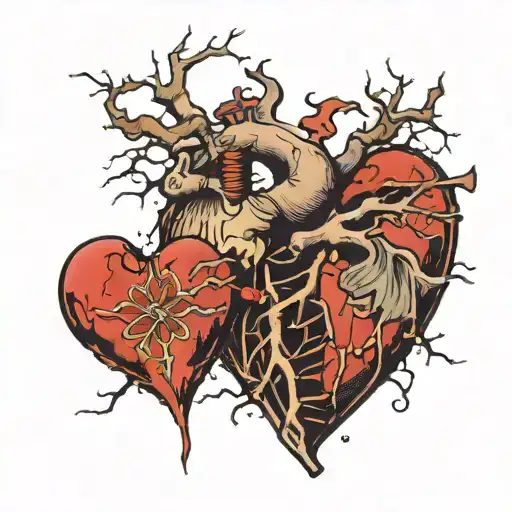 A Broken Red Heart Fixed With Tintsugi