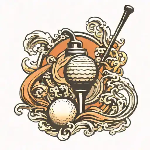 Golf Clubs And Water Waves