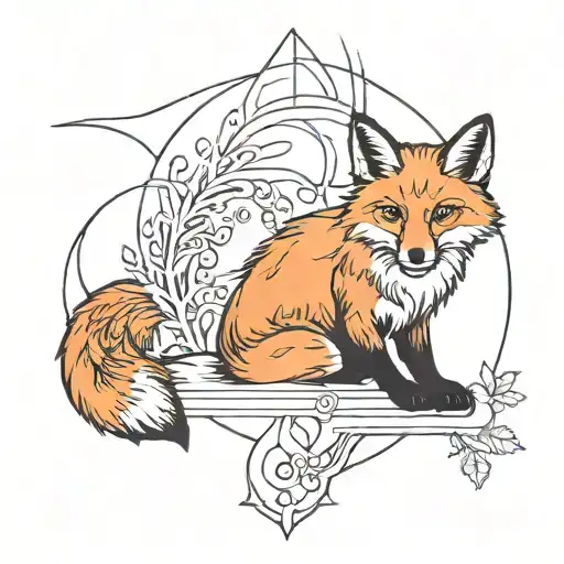 Fox Sitting Minimalism