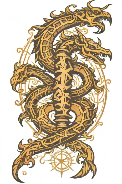 Spine Tattoo Zodiac Sign Intertwined