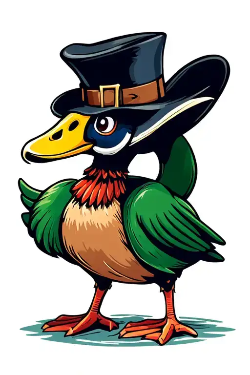 Cartoon Mallard Tipping Its Hat