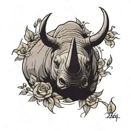 Black Rhino Surrounded