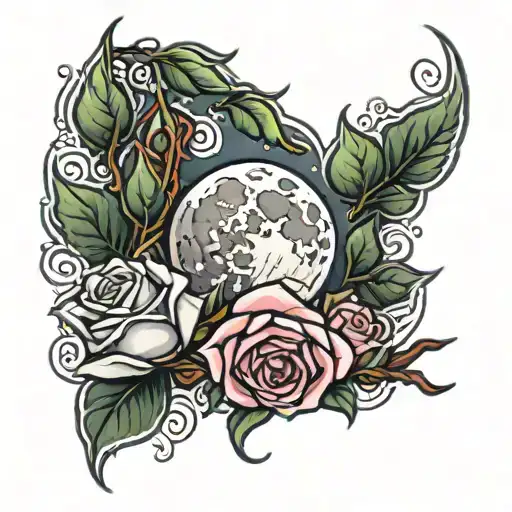 Moon And Roses