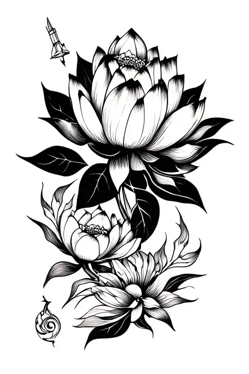 Lotus Flower And Sagittarius Ink Designs