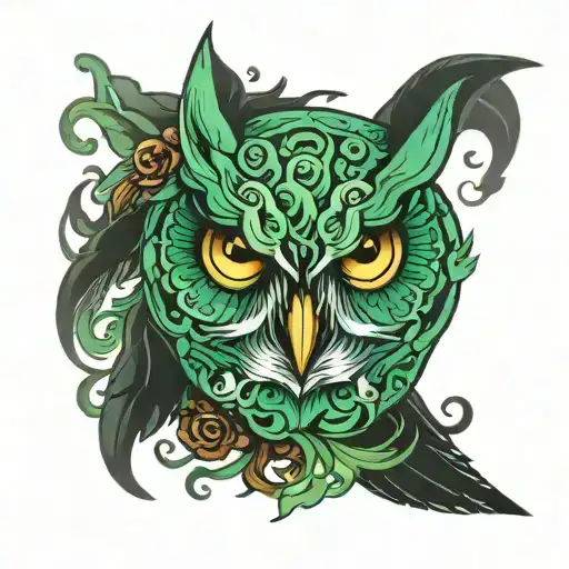 Owl Green Darkness Fool You