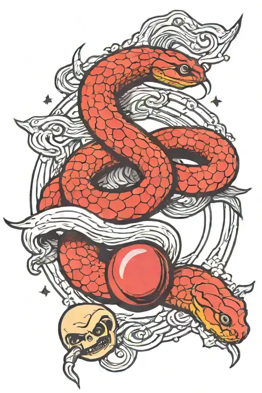 Snake And Saturn Surrounded