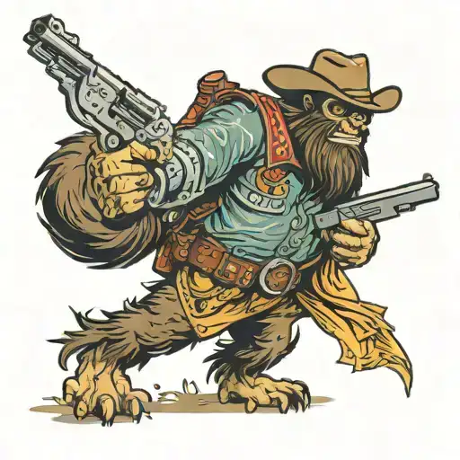 Cowboy Bigfoot With Gun
