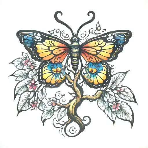 Tree Of Life Whit Butterfly