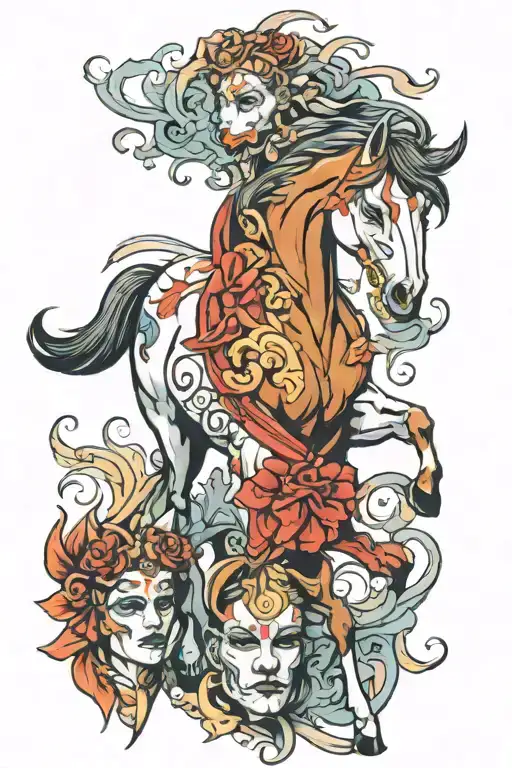 Horse And Drama Masks