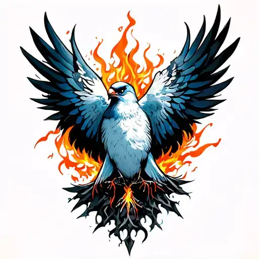 Bird Rising From Ashes