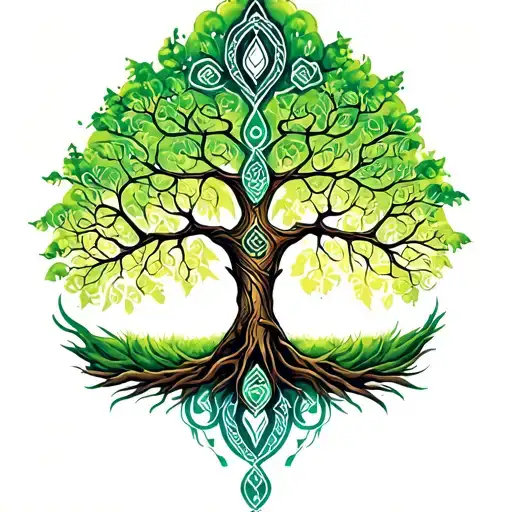 Nature Elements Like Trees Celtic Design