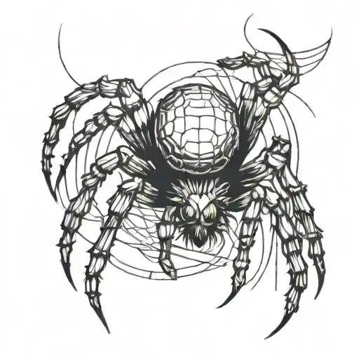 Minmal Sketch Looking Line Tattoo Of A Spider