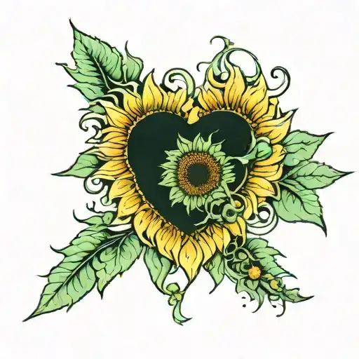 Green Heart Sunflower Eternity