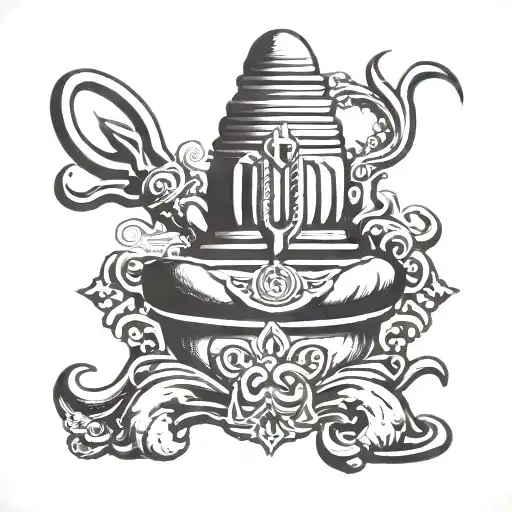 Shivlinga With Shiva Name On Background