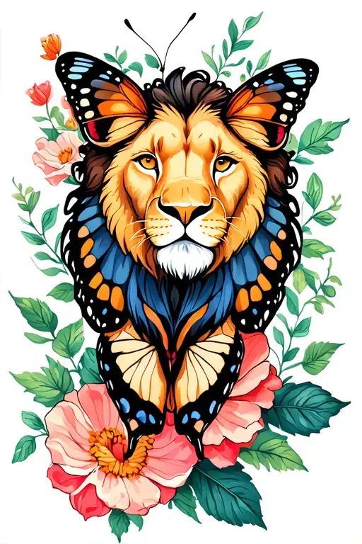 Lion Butterfly Flowers