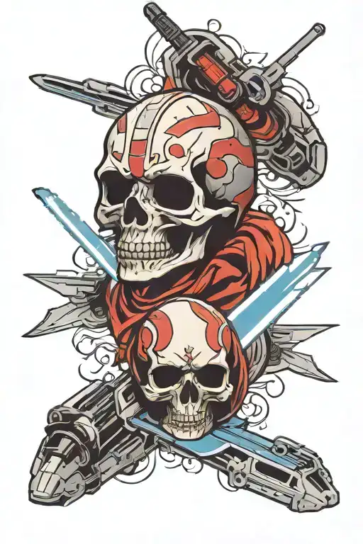 Skull And Light Saber X Wing
