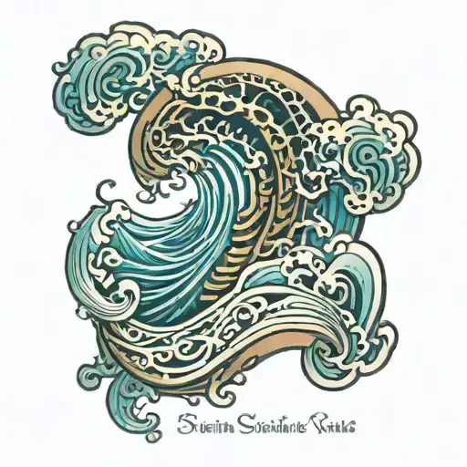 Human Spine And Ocean Waves