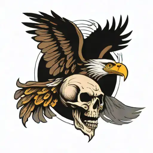 Eagle Skull With Angel Wings