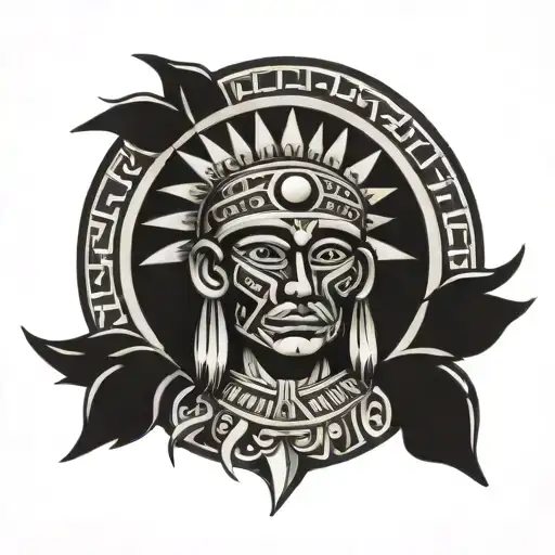 Aztec Wariior And The Sun