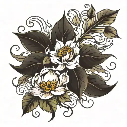 English Floral Tattoo Idea Combining