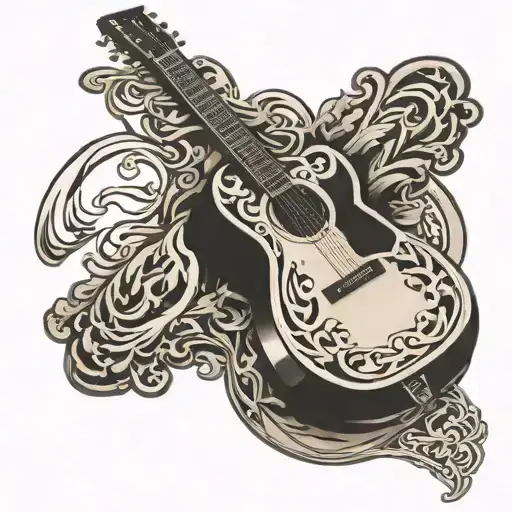 Guitar Waylon Jennings Symbol Intertwined
