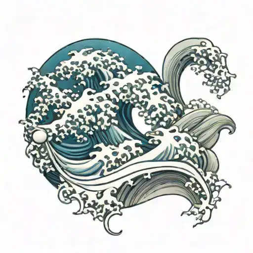 Full Sleve Ocean Wave With Traitional Japanese Patterns