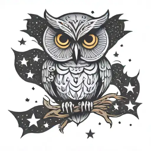 Owl And Stars