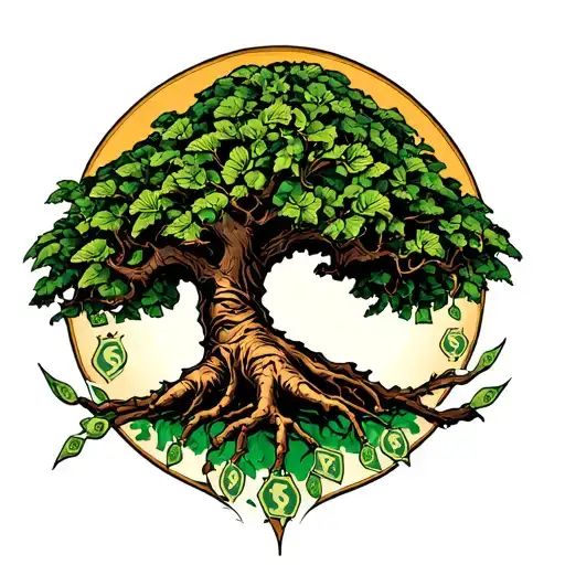 Sagitarrius Sign With Money Tree Growing