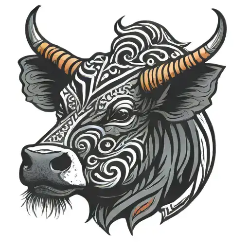 Tribal Cow Head