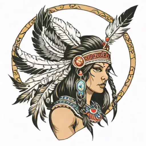 Beautiful Women Native America Vikking Warrior