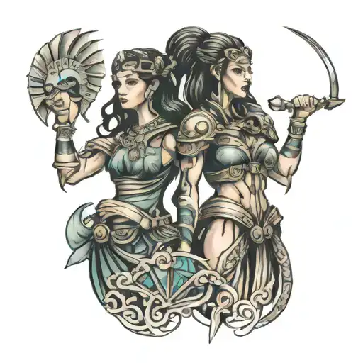 Warrior Women Holding Hands