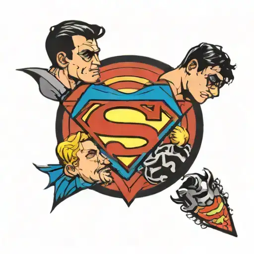 Father And Son With Superman Symbol