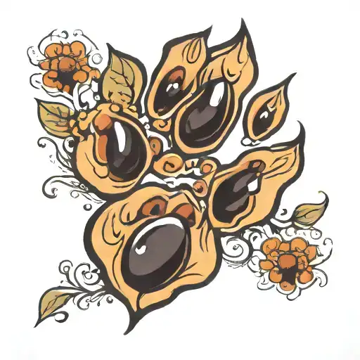 Black Bean And Dog Paw Print